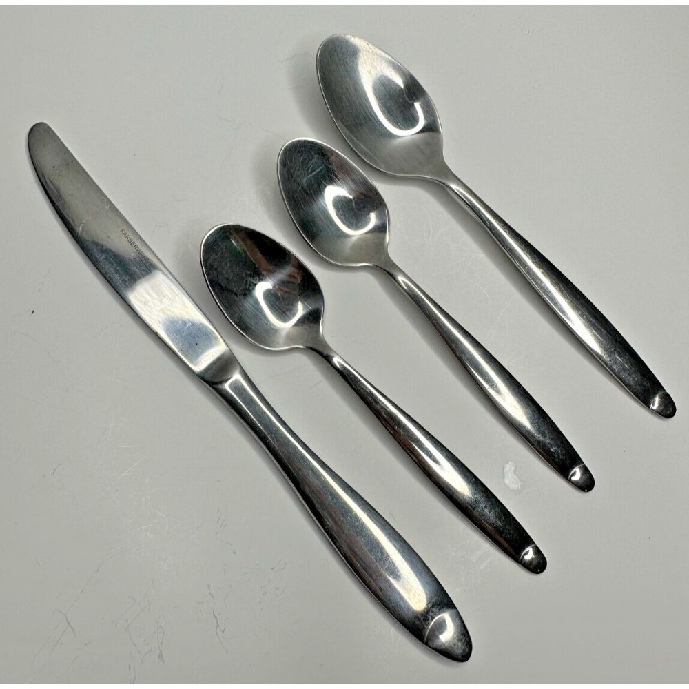 Farberware Stainless Flatware Silverware Replacement Teaspoon Spoon Knife 4 Pc